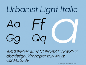 Urbanist Light Italic Version 1.250图片样张