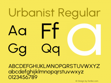 Urbanist Regular Version 1.250; ttfautohint (v1.8.3)图片样张