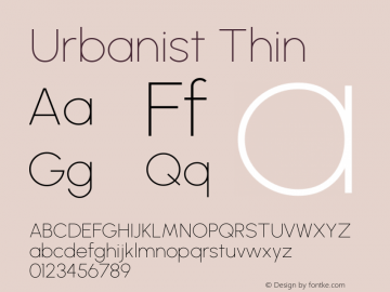 Urbanist Thin Version 1.250; ttfautohint (v1.8.3)图片样张