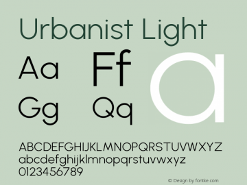 Urbanist Light Version 1.250; ttfautohint (v1.8.3)图片样张