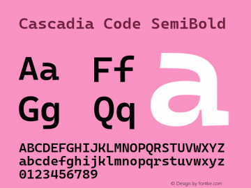 Cascadia Code SemiBold Version 2105.024图片样张