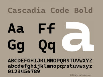 Cascadia Code Bold Version 2105.024; ttfautohint (v1.8.3)图片样张