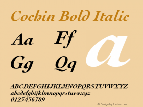 Cochin Bold Italic 001.000 Font Sample