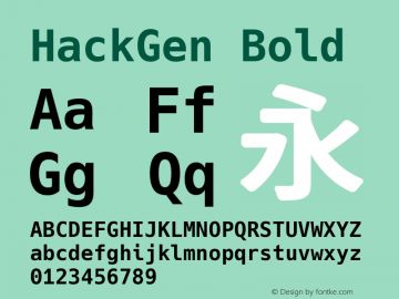 HackGen Bold Version 2.3.4 ; ttfautohint (v1.8.1) -l 6 -r 45 -G 200 -x 14 -D latn -f none -m 