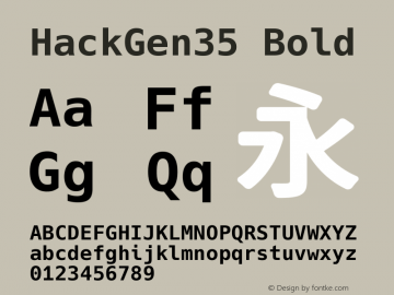 HackGen35 Bold Version 2.3.4 ; ttfautohint (v1.8.1) -l 6 -r 45 -G 200 -x 14 -D latn -f none -m 