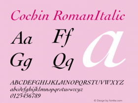 Cochin RomanItalic Version 1.00图片样张