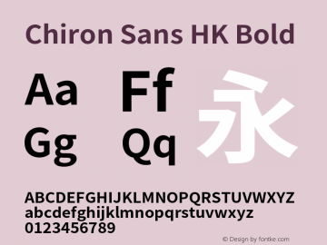 Chiron Sans HK Bold Version 2.041;hotconv 1.0.118;makeotfexe 2.5.65603图片样张