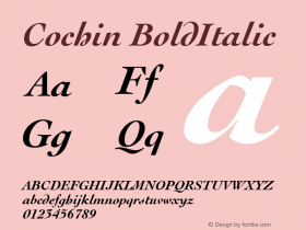 Cochin BoldItalic Version 1.00图片样张