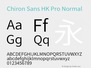 Chiron Sans HK Pro Normal Version 1.006;hotconv 1.0.118;makeotfexe 2.5.65603图片样张