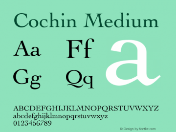 Cochin Medium Version 001.000图片样张