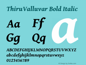 ThiruValluvar Bold Italic Version 0.701图片样张