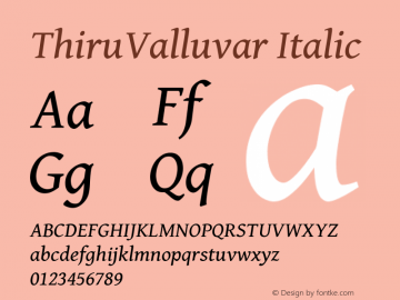 ThiruValluvar Italic Version 0.701图片样张
