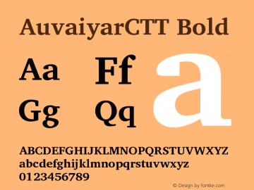 AuvaiyarCTT Bold Version 0.701图片样张