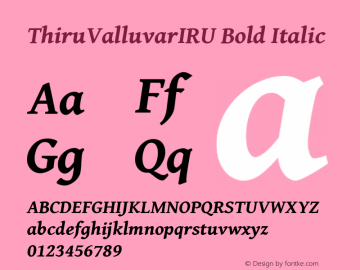 ThiruValluvarIRU Bold Italic Version 0.701图片样张