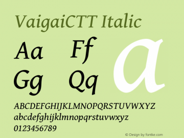 VaigaiCTT Italic Version 0.701图片样张