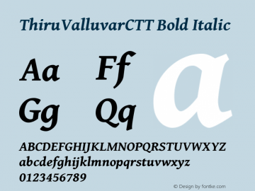 ThiruValluvarCTT Bold Italic Version 0.701图片样张