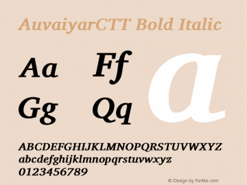 AuvaiyarCTT Bold Italic Version 0.701图片样张