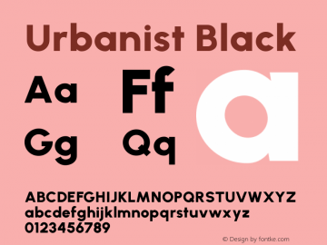 Urbanist Black Version 1.251; ttfautohint (v1.8.3)图片样张