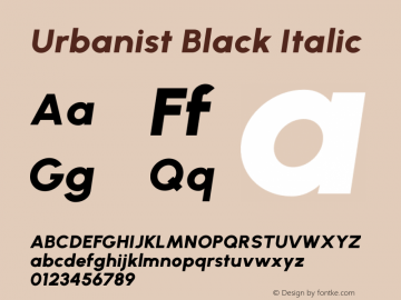 Urbanist Black Italic Version 1.251图片样张