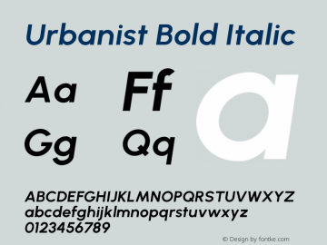 Urbanist Bold Italic Version 1.251图片样张