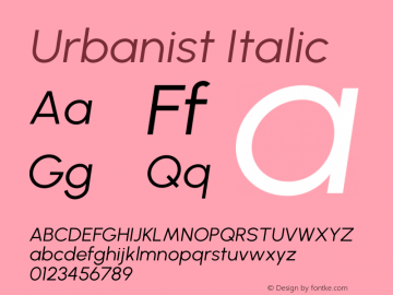 Urbanist Italic Version 1.251图片样张