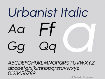 Urbanist Italic Version 1.251; ttfautohint (v1.8.3)图片样张