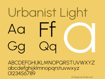 Urbanist Light Version 1.251; ttfautohint (v1.8.3)图片样张