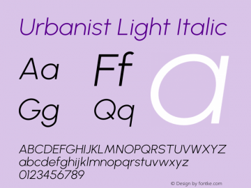 Urbanist Light Italic Version 1.251图片样张