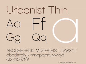 Urbanist Thin Version 1.251; ttfautohint (v1.8.3)图片样张