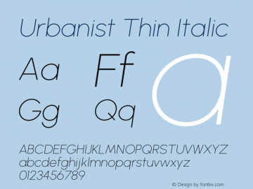 Urbanist Thin Italic Version 1.251图片样张