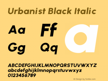 Urbanist Black Italic Version 1.251图片样张