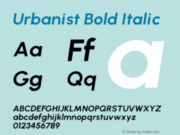 Urbanist Bold Italic Version 1.251图片样张