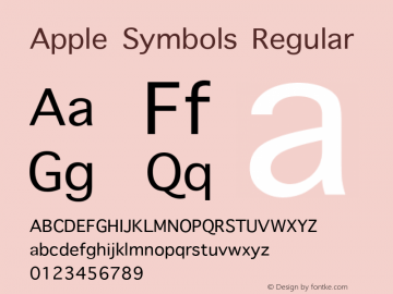 Apple Symbols Regular 6.0d7e4图片样张