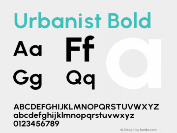 Urbanist Bold Version 1.251; ttfautohint (v1.8.3)图片样张