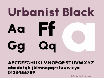 Urbanist Black Version 1.251; ttfautohint (v1.8.3)图片样张