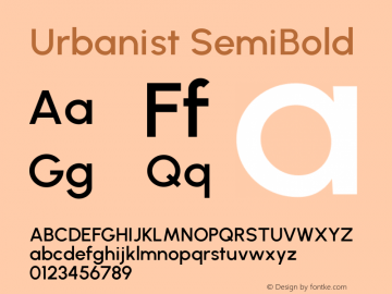 Urbanist SemiBold Version 1.251; ttfautohint (v1.8.3)图片样张