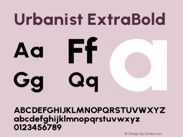 Urbanist ExtraBold Version 1.251; ttfautohint (v1.8.3)图片样张