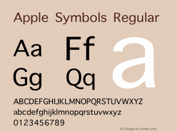 Apple Symbols Regular 8.0d2e1图片样张