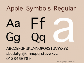 Apple Symbols Regular 8.0d2e1 Font Sample