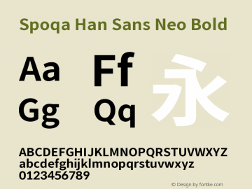 Spoqa Han Sans Neo Bold Version 1.100;hotconv 1.0.109;makeotfexe 2.5.65596图片样张