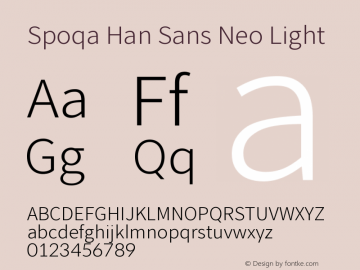 Spoqa Han Sans Neo Light Version 1.100图片样张