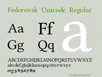 Fedorovsk Unicode Version 3.2图片样张