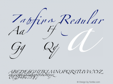 Zapfino Regular 4.1d6 Font Sample