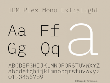 IBM Plex Mono ExtraLight Version 2.1图片样张