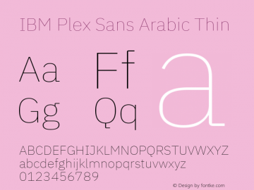 IBM Plex Sans Arabic Thin Version 1.1图片样张