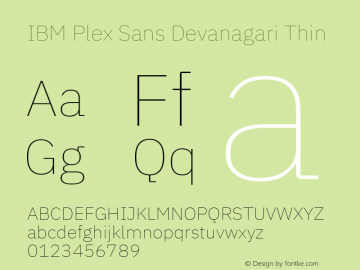 IBM Plex Sans Devanagari Thin Version 1.1图片样张