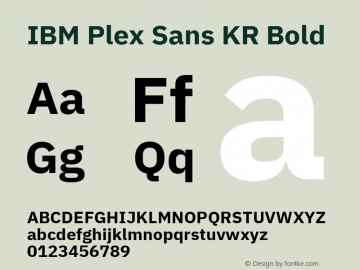 IBM Plex Sans KR Bold Version 1.001图片样张