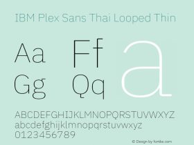 IBM Plex Sans Thai Looped Thin Version 1.1图片样张