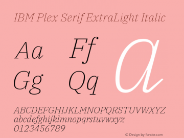 IBM Plex Serif ExtraLight Italic Version 2.6图片样张