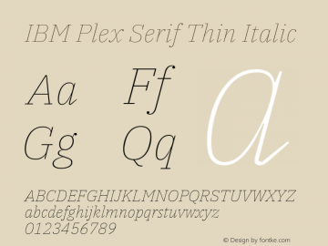 IBM Plex Serif Thin Italic Version 2.6图片样张